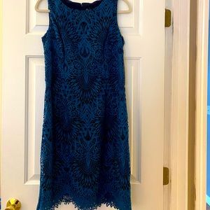 Chetta B blue Lace Sheath dress